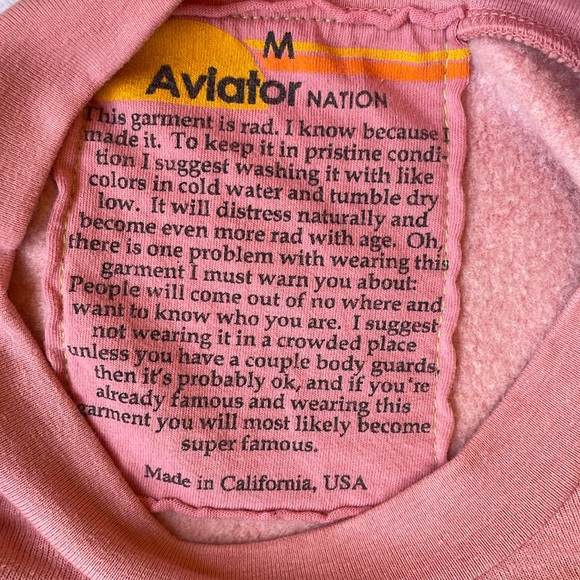 Aviator Nation 5 STRIPE SMILEY 2 RELAXED SWEATSHIRT - Picture 3 of 5